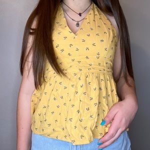 American Eagle Floral Halter Tank